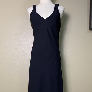 New Zara Black Sleeveless V-neck Midi Dress‎ Size M